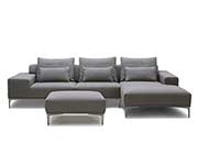 Grey Fabric Sectional Sofa with ottoman VG638