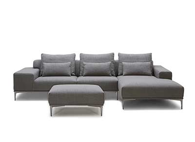 Grey Fabric Sectional Sofa with ottoman VG638