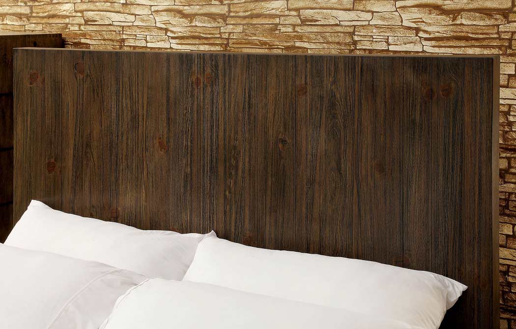 Low Profile Bed with Flat Wood Panel Headboard FA24 Urban