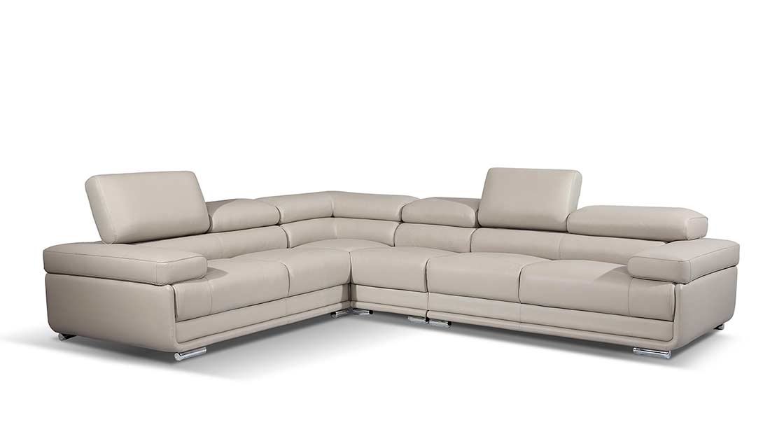 modern circle gray leather industrial sectional sofa