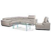 Modern Gray Leather Sectional Sofa EF119
