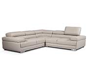 Modern Gray Leather Sectional Sofa EF119