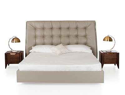 Grey Leatherette Bed VG Cleto