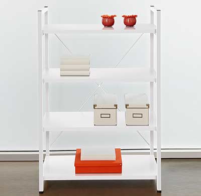 White Metal Frame Bookcase by Unique Furniture 213