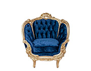 Marine Blue Velvet Provincial Chair 634
