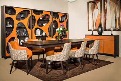 21 Cosmopolitan Orange Rectangular Dining table by AICO