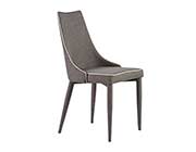 Gray Leatherette Chair Caprina