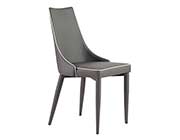 Gray Leatherette Chair Caprina