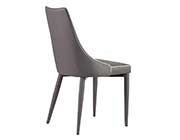 Gray Leatherette Chair Caprina