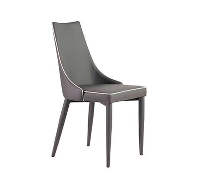 Gray Leatherette Chair Caprina