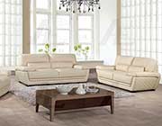 Cream Italian leather sofa set AEK 019