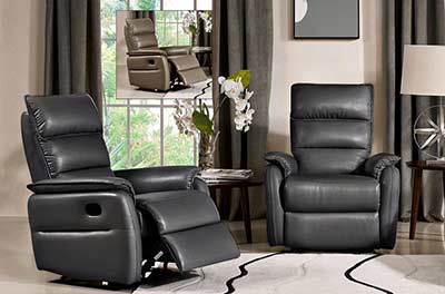 Grey Leather Recliner DS Ward