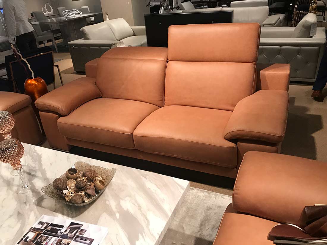 sterling cognac brown italian leather sofa and loveseat