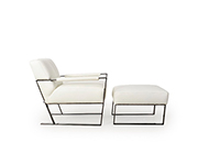 White Leather Lounge Chair by Moroni