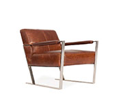 White Leather Lounge Chair by Moroni