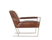 White Leather Lounge Chair by Moroni