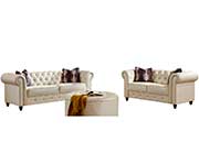 White Leatherette Sofa Set MF 802
