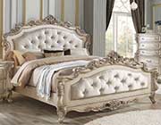 Antique White Cream fabric bed AC Gareth