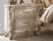 Antique White Cream fabric bed AC Gareth