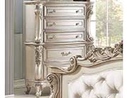 Antique White Cream fabric bed AC Gareth