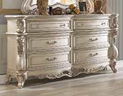 Antique White Cream fabric bed AC Gareth