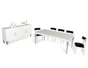 Transitional White Crocodile Dining Table VG Bayar