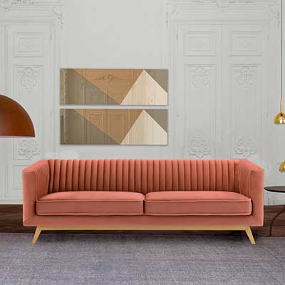 Blush Velvet Sofa AL 987
