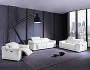 White Power Reclining Leather Sofa Set GU 762