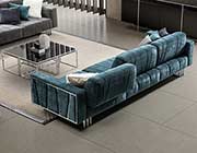 Teal Blue Velvet Fabric Sofa Mavro