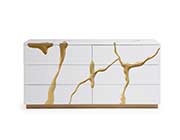 White Leather Modern Bed VG Alymer