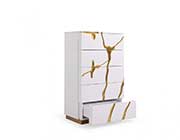 White Leather Modern Bed VG Alymer