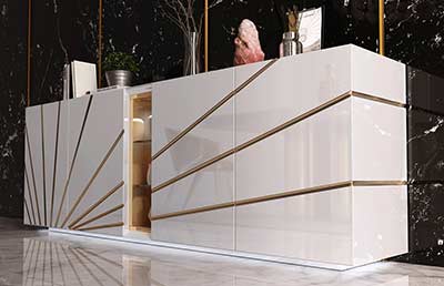 Exclusive Sideboard in Gold Finish EF Luft