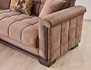 Sectional Sofa Bed Goldy in Brown