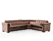 Sectional Sofa Bed Goldy in Brown