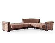 Sectional Sofa Bed Goldy in Brown