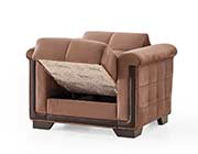 Sectional Sofa Bed Goldy in Brown