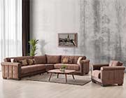 Sectional Sofa Bed Goldy in Brown