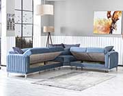 Blue Fabric Sectional Sofa Bed Nuvola