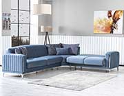 Blue Fabric Sectional Sofa Bed Nuvola