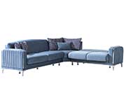 Blue Fabric Sectional Sofa Bed Nuvola