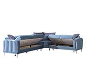 Blue Fabric Sectional Sofa Bed Nuvola