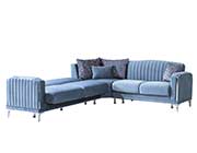 Blue Fabric Sectional Sofa Bed Nuvola