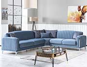 Blue Fabric Sectional Sofa Bed Nuvola