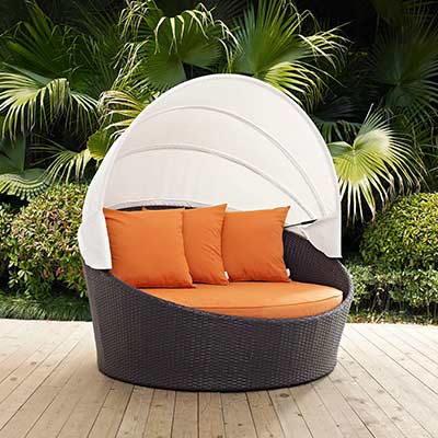 Orange Outdoor Patio Daybed MW Cadencia