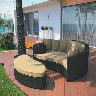 Mocha Outdoor Patio Daybed MW Thaxi