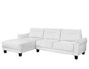 White Upholstered Curved Arms Sectional Sofa CO 550