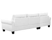 White Upholstered Curved Arms Sectional Sofa CO 550