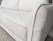 White Upholstered Curved Arms Sectional Sofa CO 550