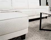 White Upholstered Curved Arms Sectional Sofa CO 550