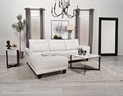 White Upholstered Curved Arms Sectional Sofa CO 550